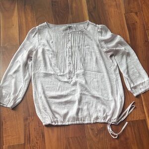 GAP Light Grey-Purple Blouse with Pleated Front